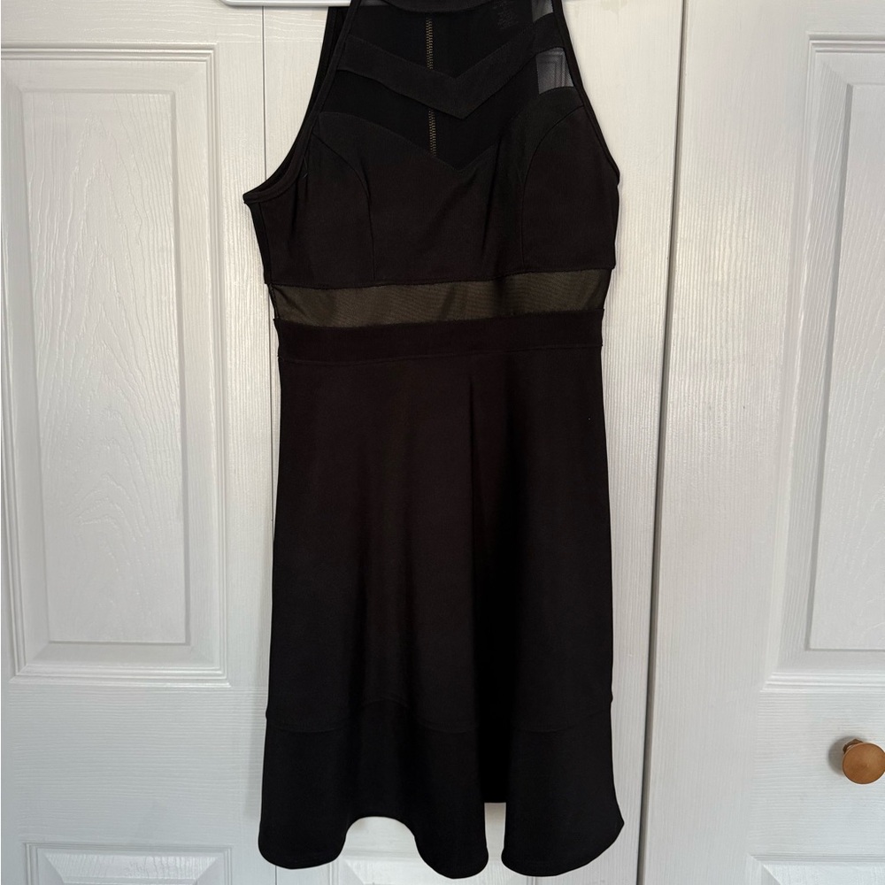Windsor Black Mesh Detail Mini Dress